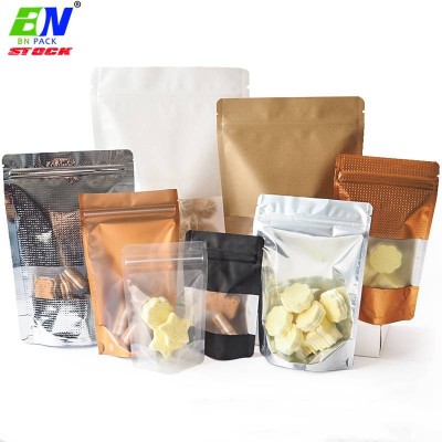 High Quality Clear Front Stand Up Pouch Small Ziplock Plastic Bags With Own Logo