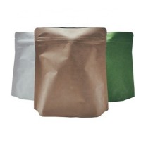 Brown white black ziplock kraft paper bags for coffee baguette sandwich with valve