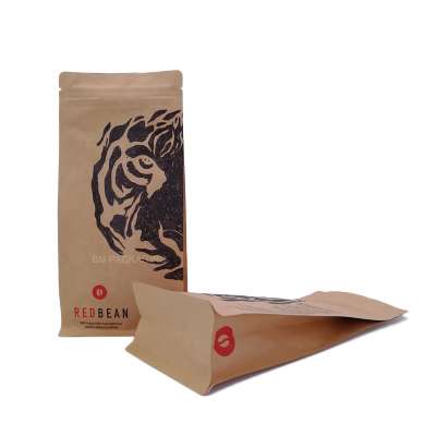 Food grade matte eco kraft brown paper bags custom paper bag for coffee packaging