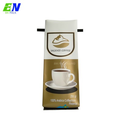 FDA approved packaging compostable food safe side gusset coffee packaging tin tie bag